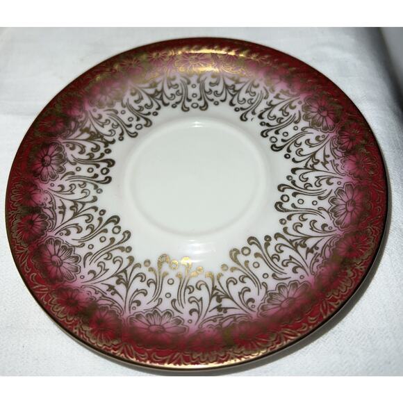 Bavaria Germany Pink Gold Floral Design Tea Cup & Saucer Set Of Two - Picture 11 of 11